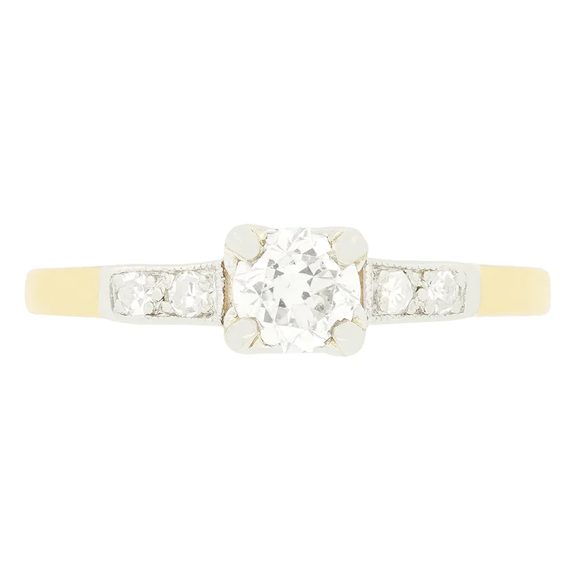 Edwardian 0.40ct Diamond Solitaire Ring, c.1910s