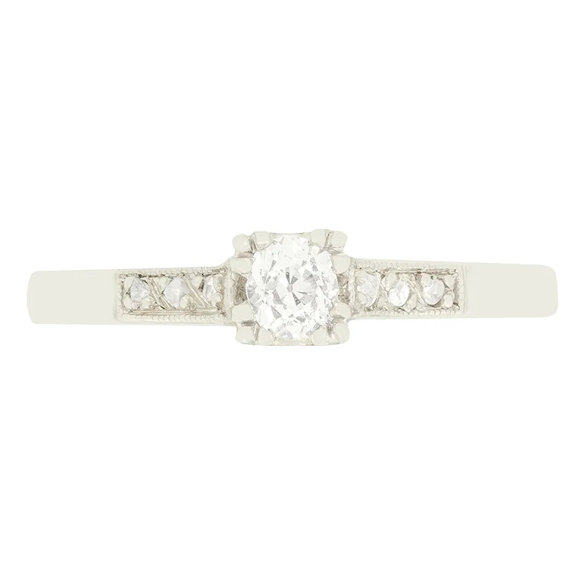 Art Deco 0.28ct Diamond Solitaire Ring, c.1920s