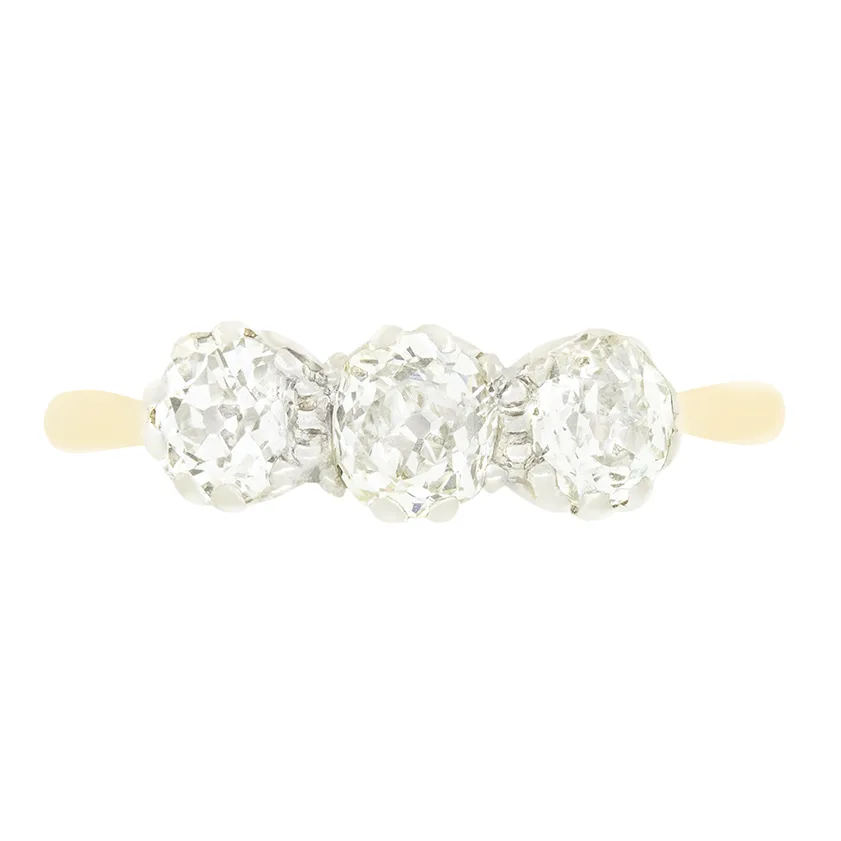 Edwardian 1.10ct Diamond Three Stone Ring, c.1910s