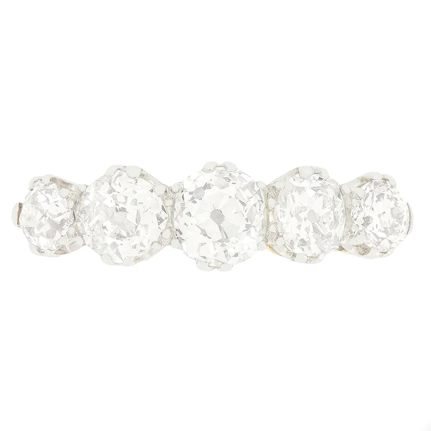 Edwardian 2.10ct Diamond Five Stone Ring, c.1910s
