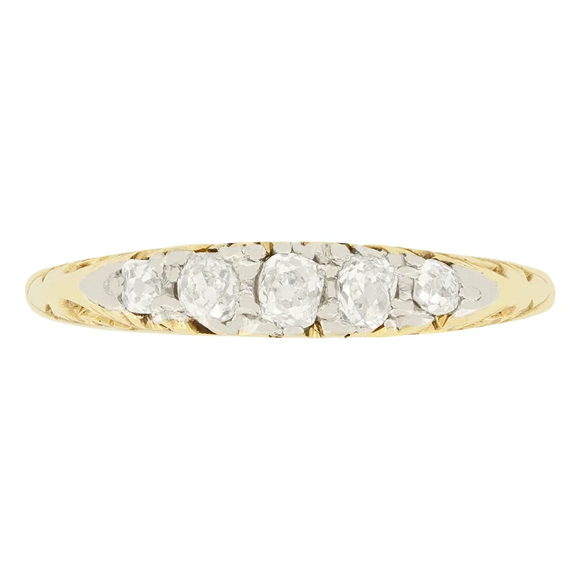 Victorian 0.30ct Diamond Five Stone Ring, c.1880s