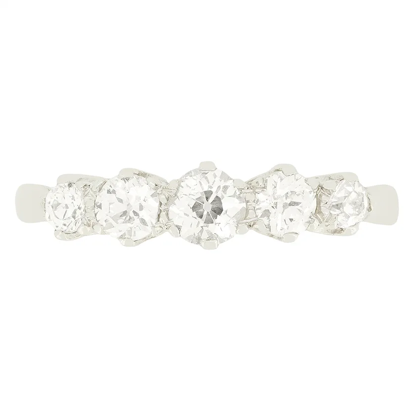 Art Deco 0.95ct Diamond Five Stone Ring, c.1920s
