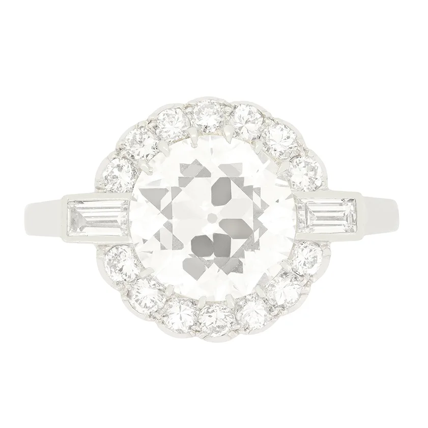 Art Deco 2.00ct Diamond Cluster Ring, c.1930s