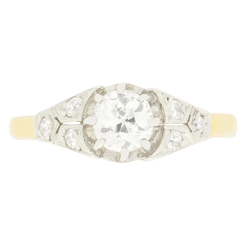 Edwardiant 0.50ct Diamond Solitaire Ring, c.1910s