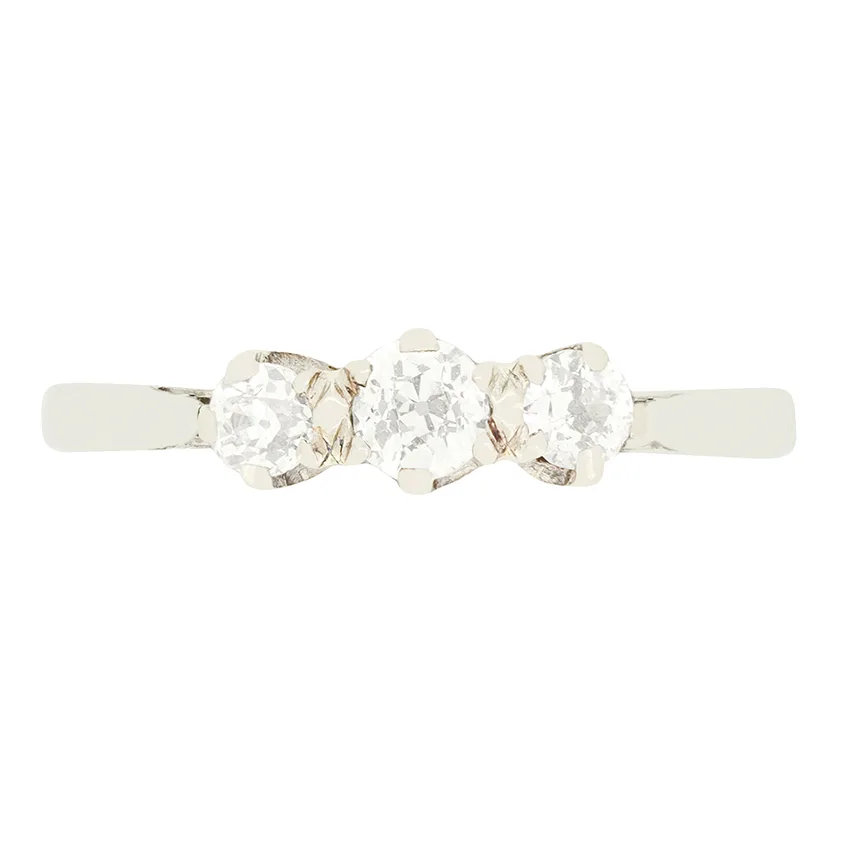 Art Deco 0.35ct Diamond Three Stone Ring, c.1920s