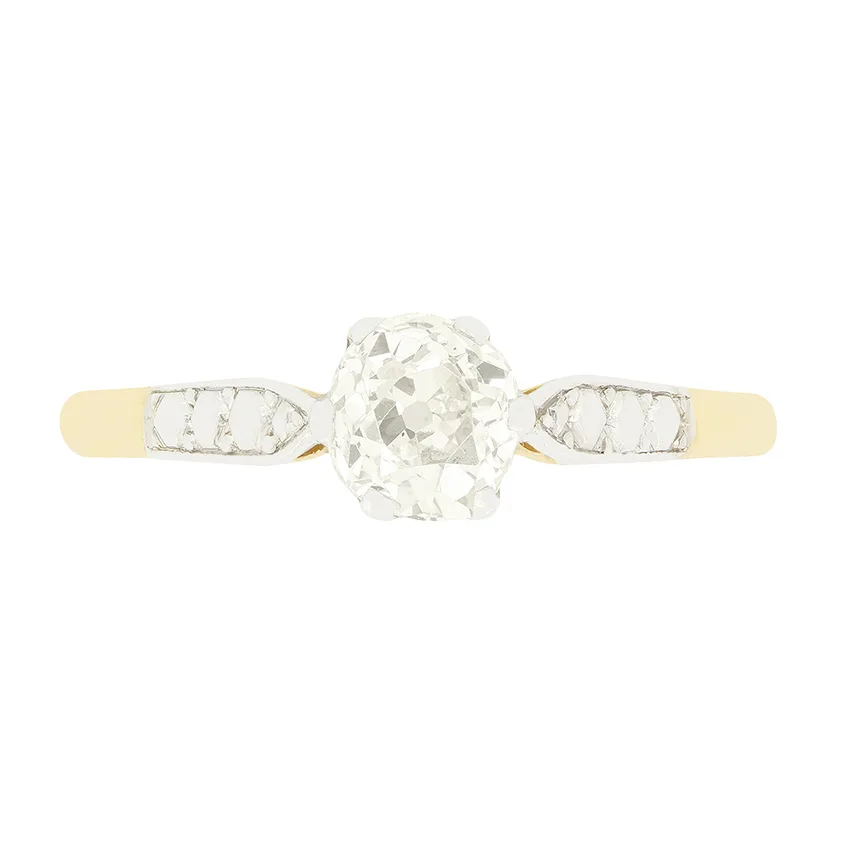 Edwardian 0.65ct Diamond Solitaire Ring, c.1910s