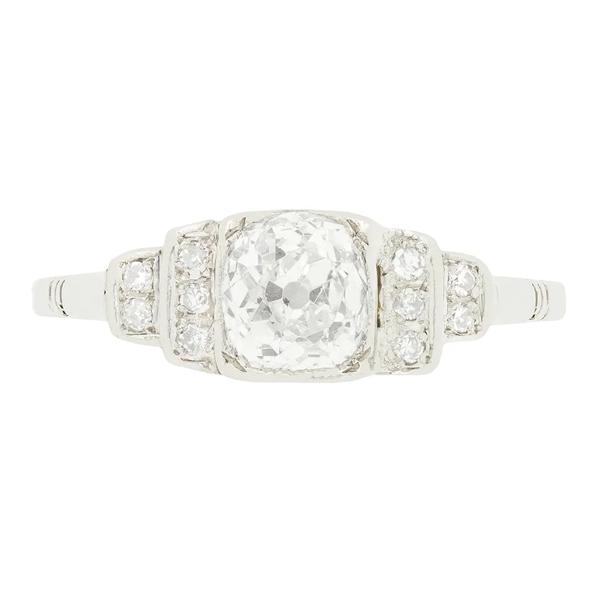 Art Deco 0.91ct Diamond Solitaire, c.1920s
