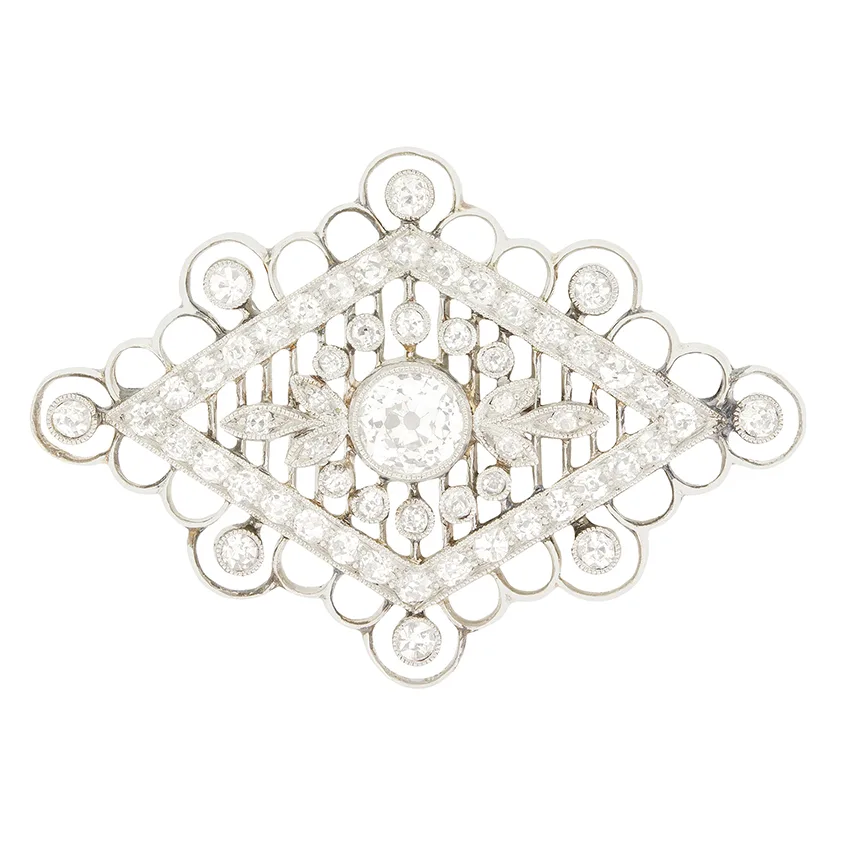 Art Deco 1.50ct Diamond Brooch, c.1920s