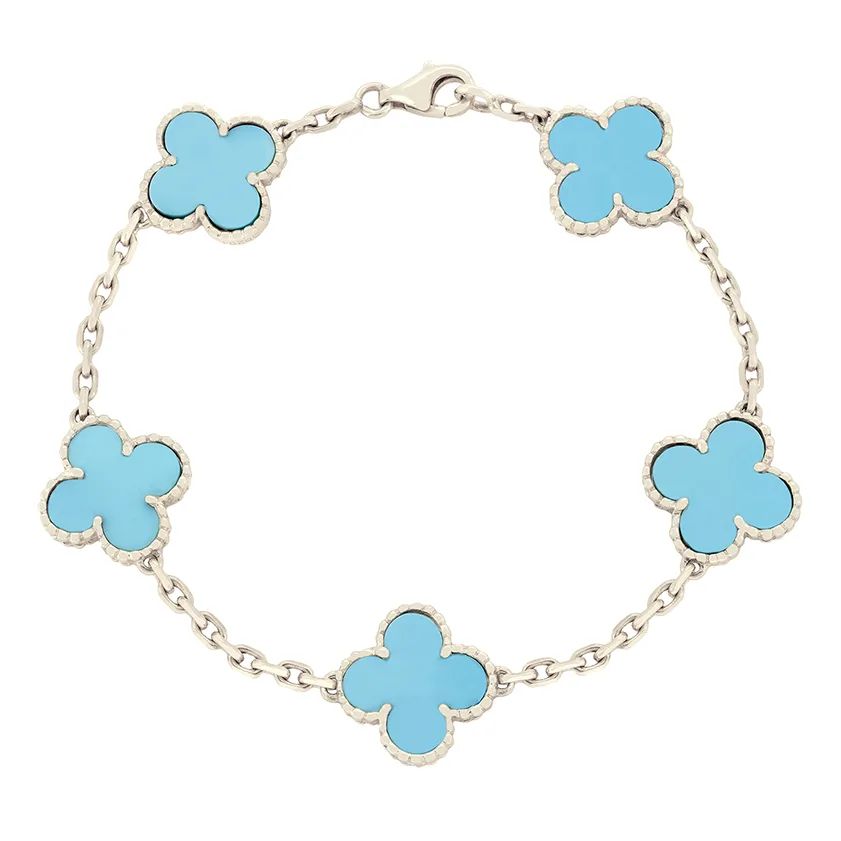 Van Cleef & Arpels Alhambra Motif Turquoise Bracelet