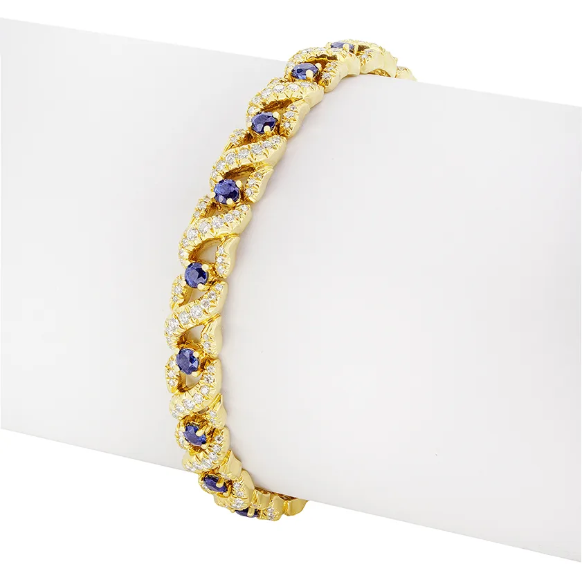 Vintage Tiffany & Co. 3.60ct Sapphire and Diamond Bracelet c.1980s