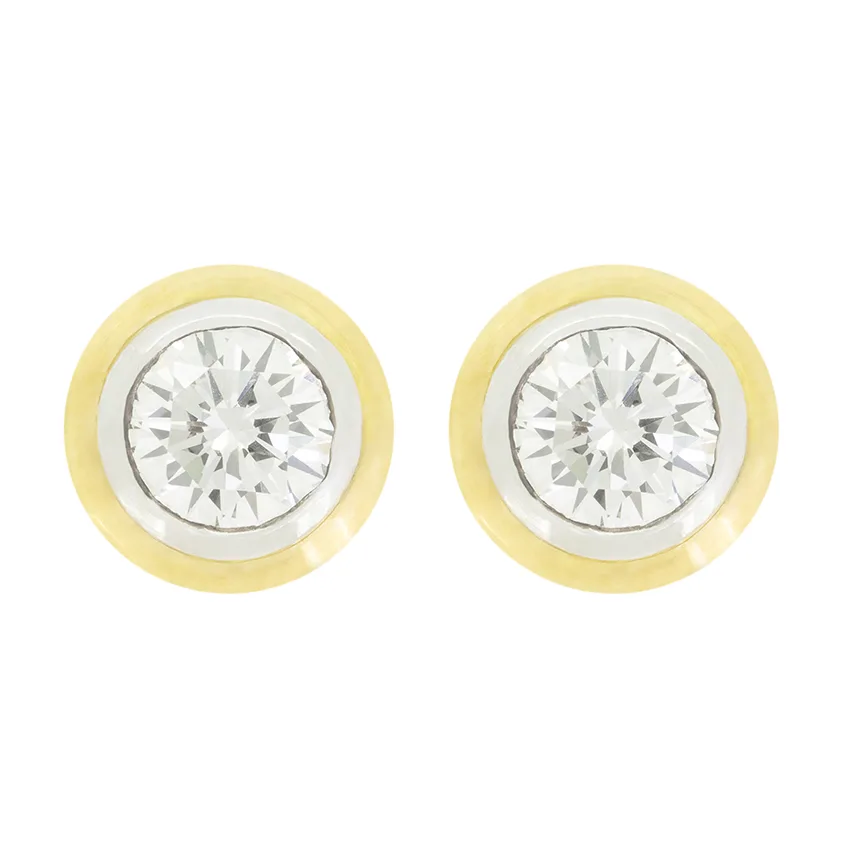 Vintage 1.50ct Diamond Stud Earrings, c.1970s