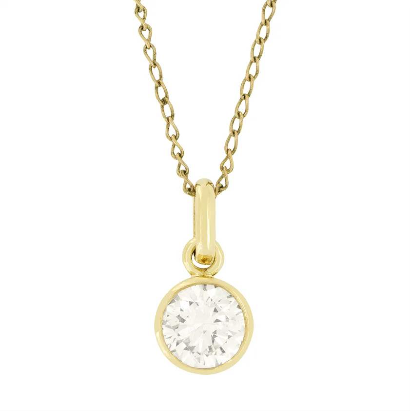 Vintage 0.70ct Diamond Solitaire Pendant, c.1970s