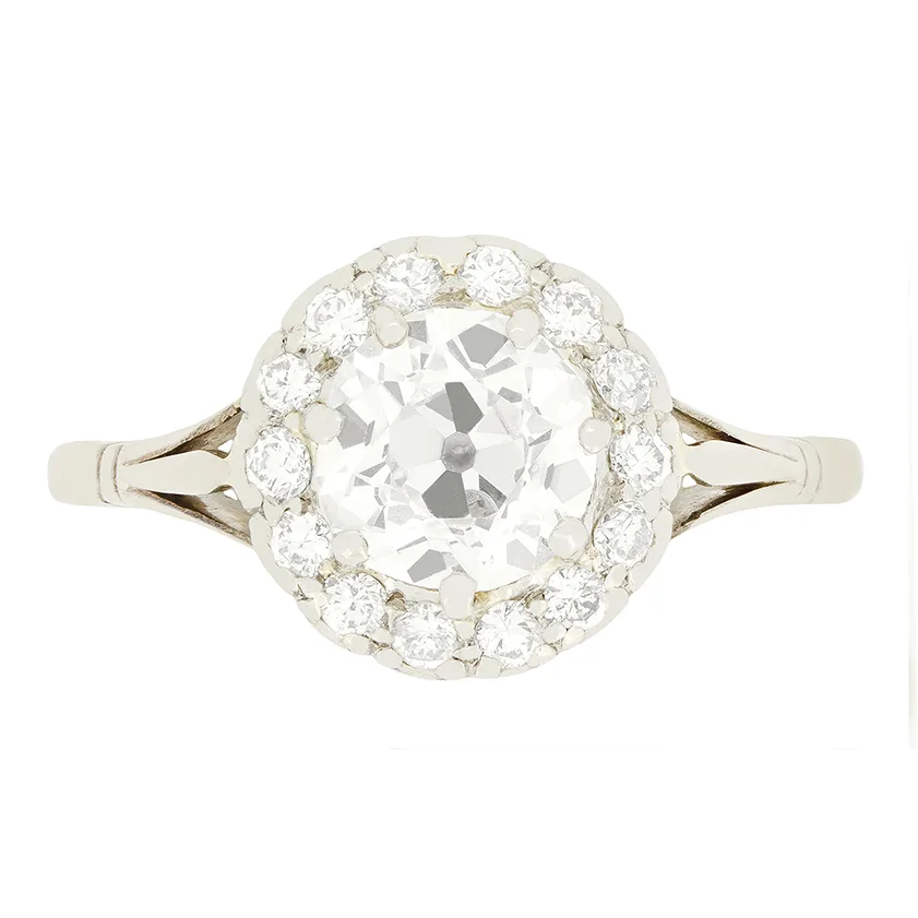 Art Deco 1.20ct Diamond Cluster Ring, c.1920s
