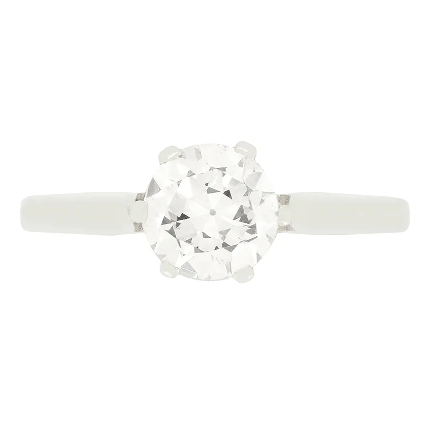 Art Deco 0.95ct Diamond Solitaire Ring, c.1920s