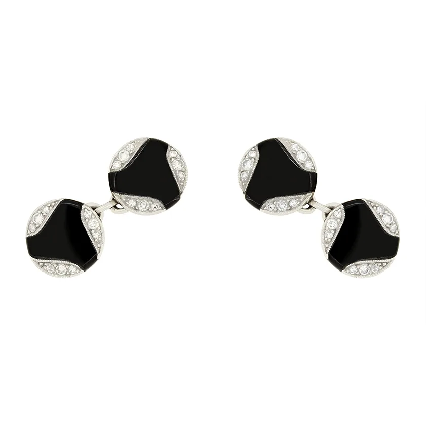 Art Deco Onyx and Diamond cufflinks