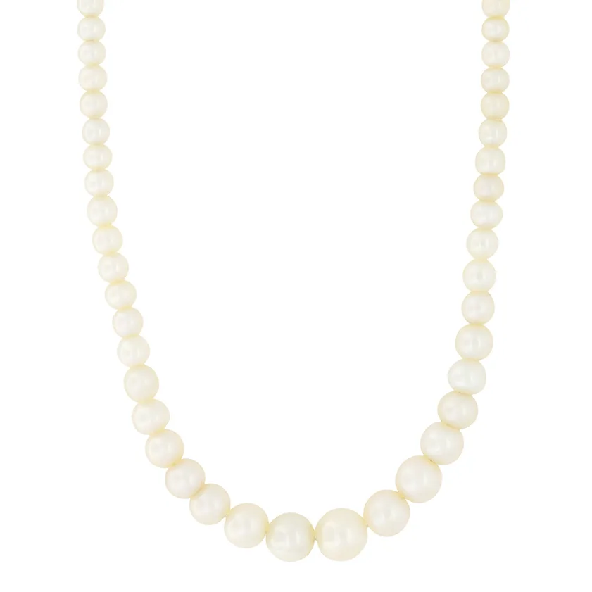 Edwardian Pearl and Diamond Necklace, c.1910s