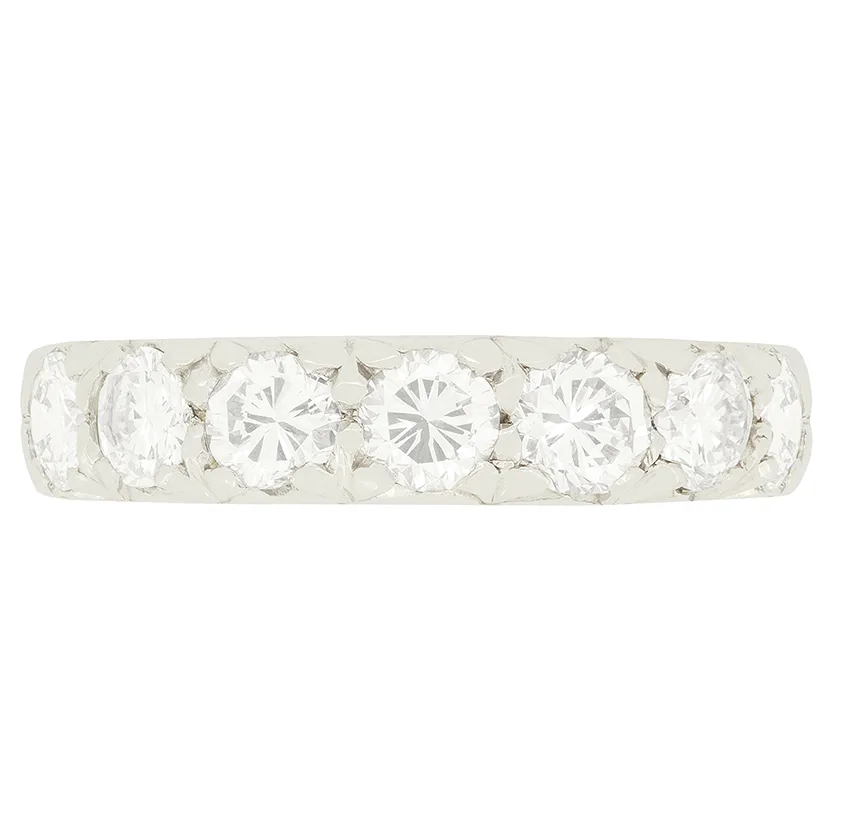 Vintage 1.40ct Diamond Seven Stone Ring, c.1970s