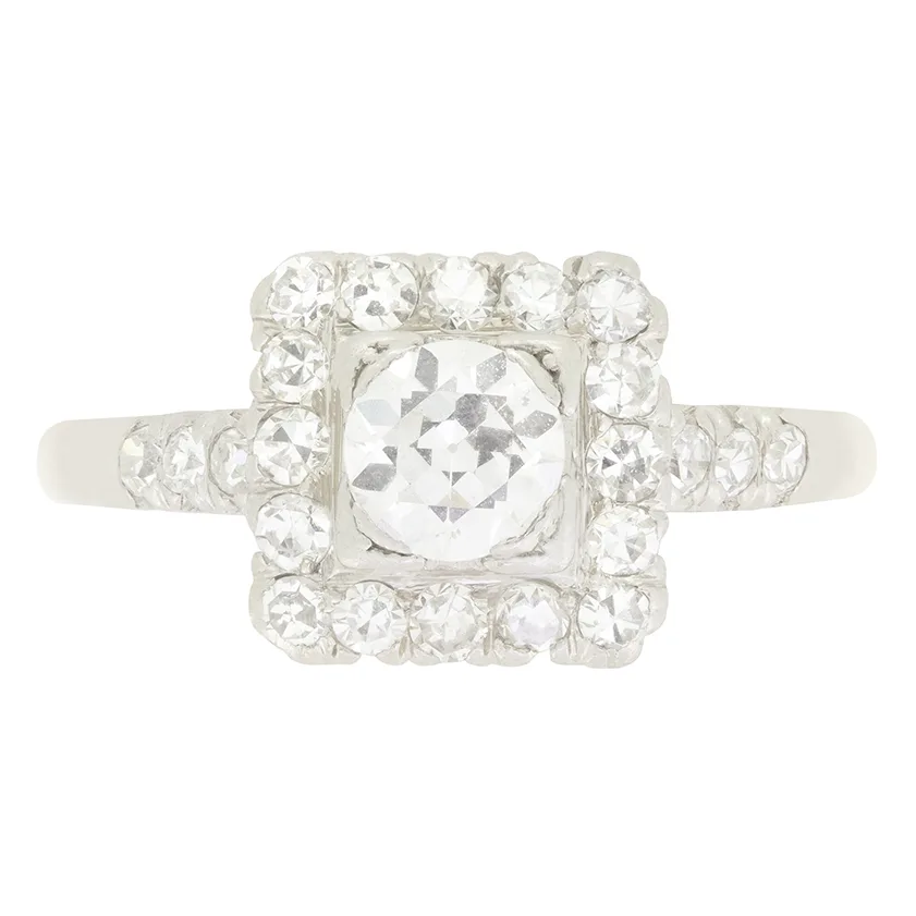 Art Deco 0.50ct Diamond Cluster Ring, c.1920s