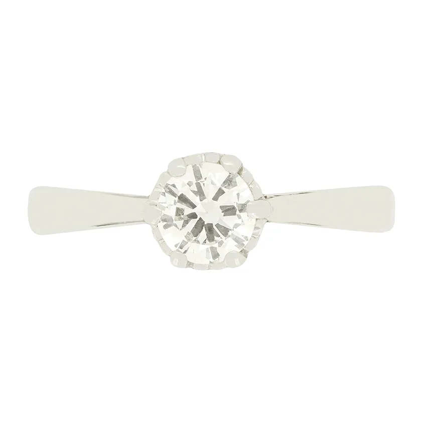 Art Deco 0.70ct Diamond Solitaire Ring, c.1920s
