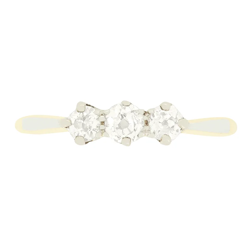 Edwardian 0.35ct Diamond Three Stone Ring, c.1910s