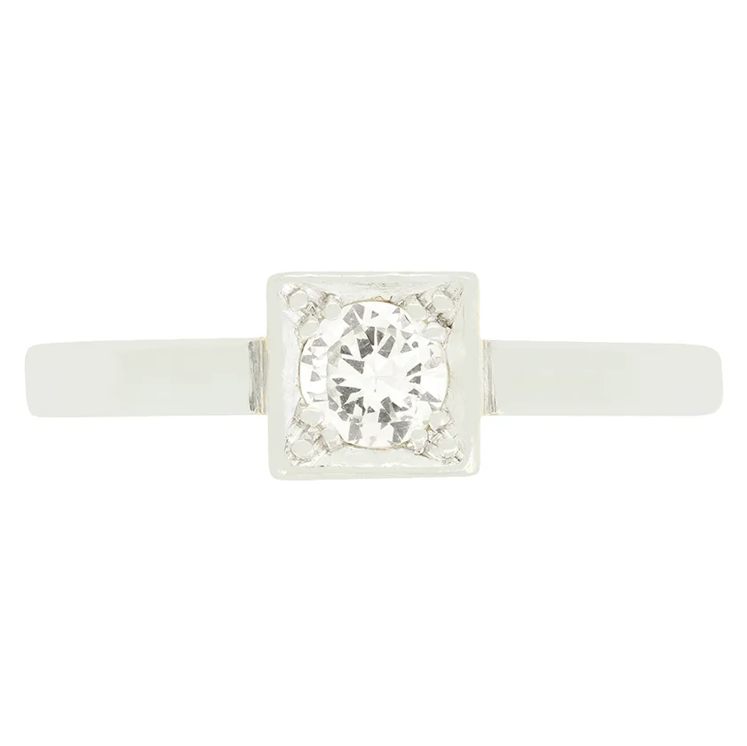 Late Deco 0.25ct Diamond Solitaire Ring, c.1930s