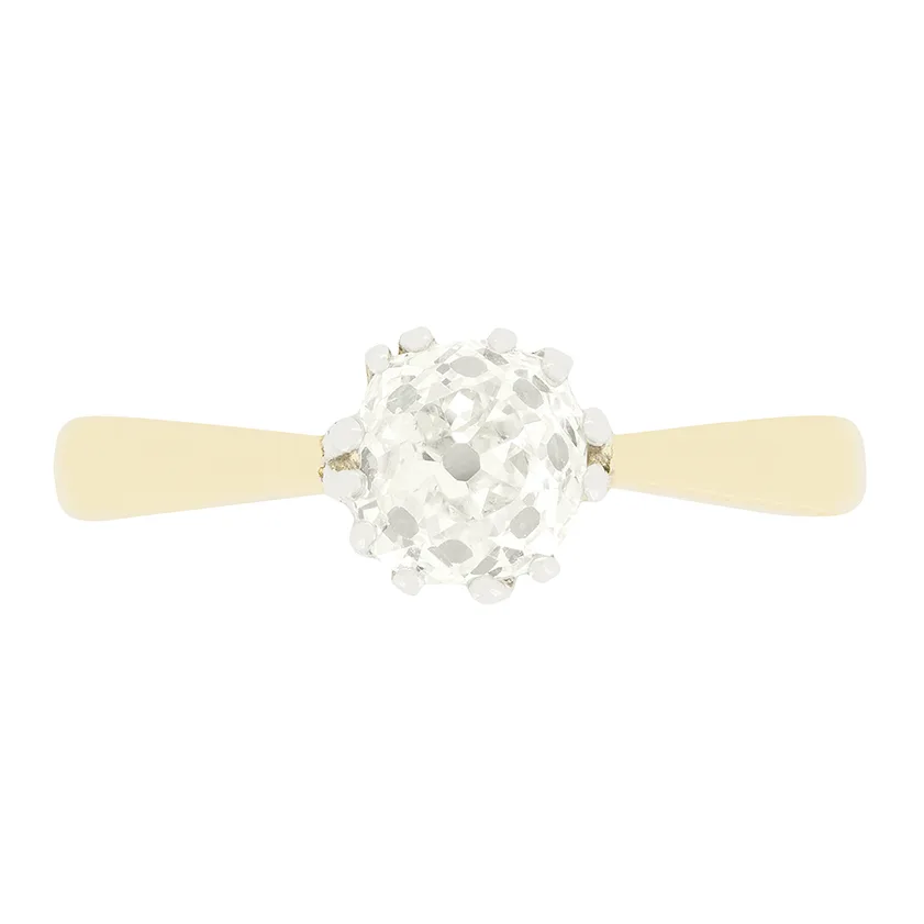 Edwardian 1.00ct Diamond Solitaire Ring, c.1910s