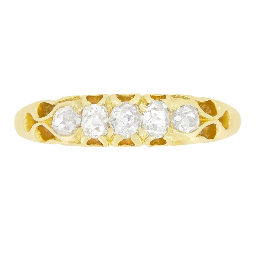 Victorian 0.51ct Diamond Five Stone Ring, c.1880s