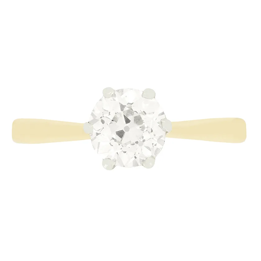 Edwardian 0.95ct Diamond Solitaire Ring, c.1910s