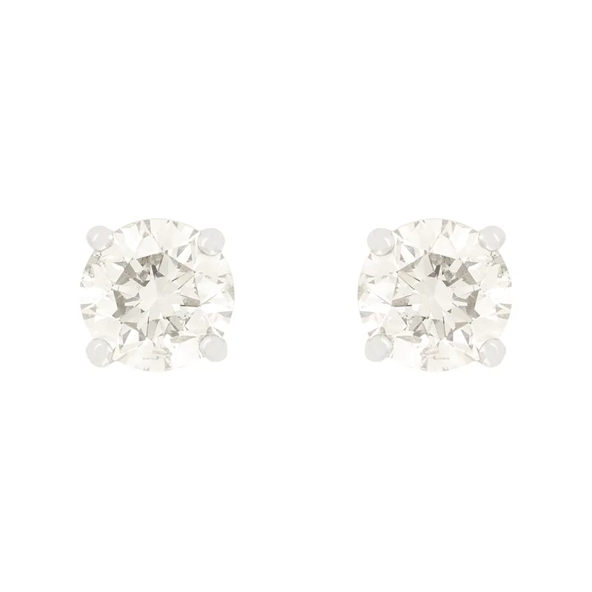 Contemporary 1.88ct Diamond Stud Earrings