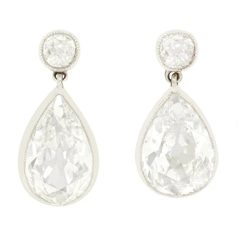 Art Deco 5.00ct Diamond Drop Earrings, c.1920s