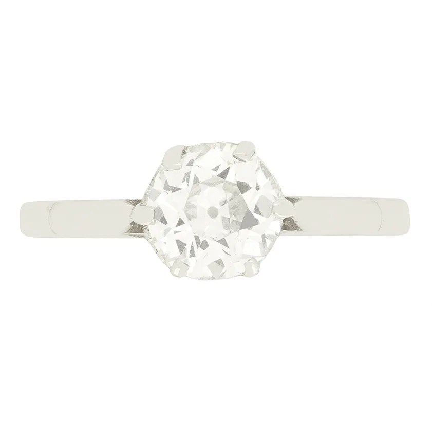 Art Deco 0.80ct Diamond Solitaire Ring, c.1920s