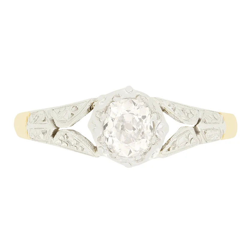 Edwardian 0.35ct Diamond Solitaire Ring, c.1910s