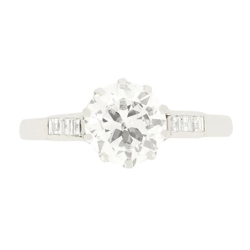Art Deco 1.40ct Diamond Solitaire Ring, c.1920s