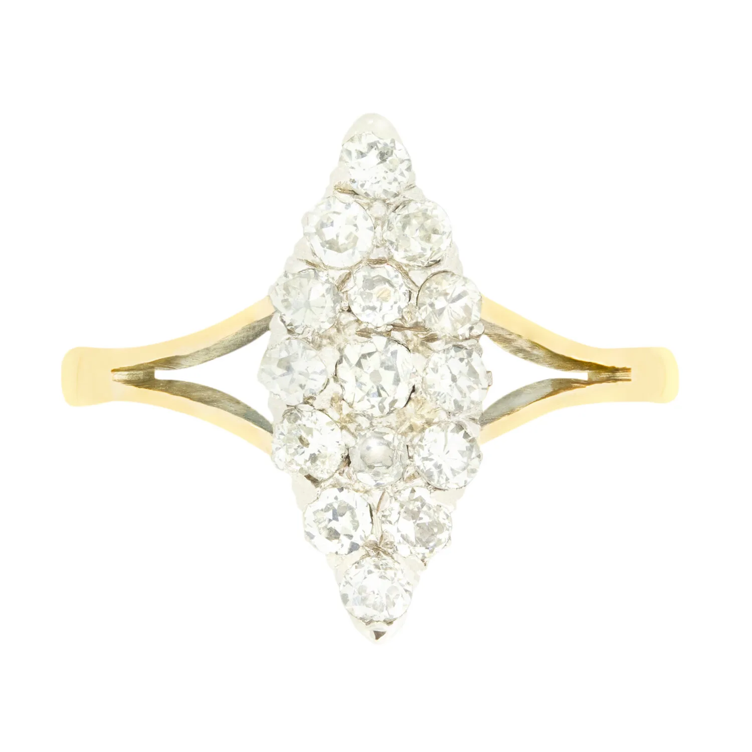 Edwardian 0.80ct Diamond Navette Ring, c.1910s