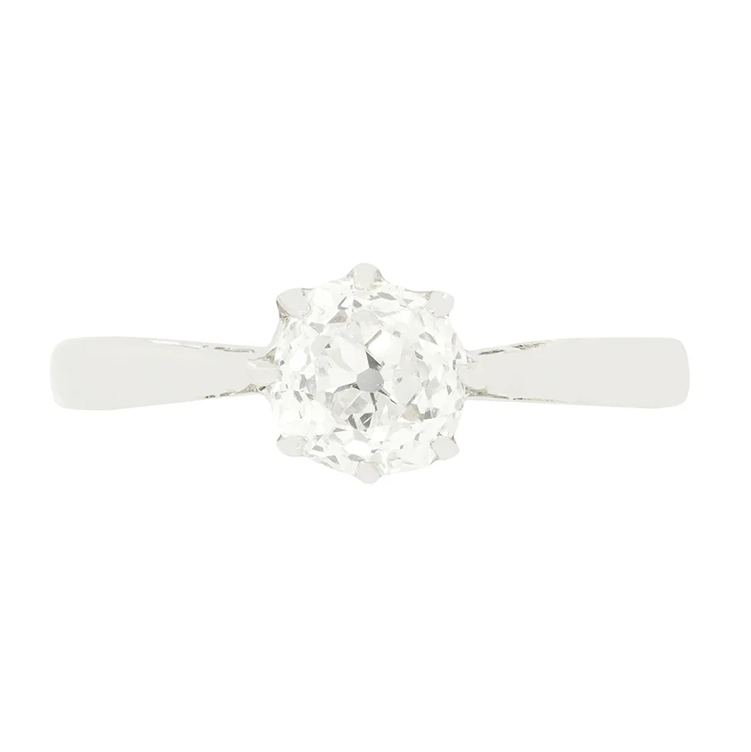 Art Deco 0.80ct Diamond Solitaire Ring, c.1920s