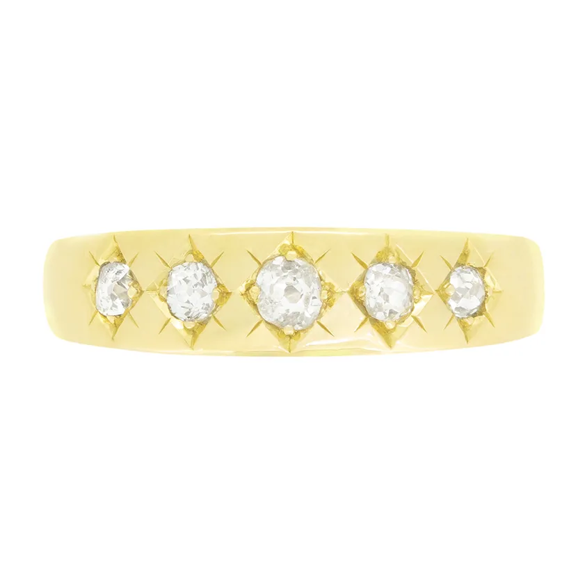 Victorian 0.50ct Diamond Five Stone Ring, hallmarked 1877