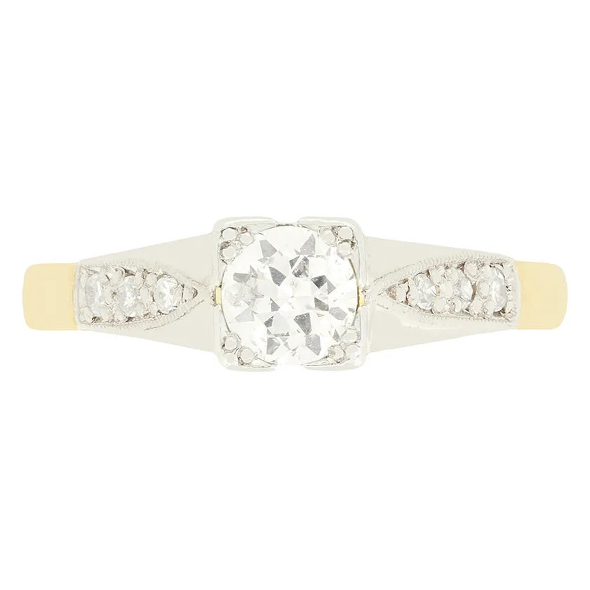 Art Deco 0.40ct Diamond Solitaire Ring, c.1930s