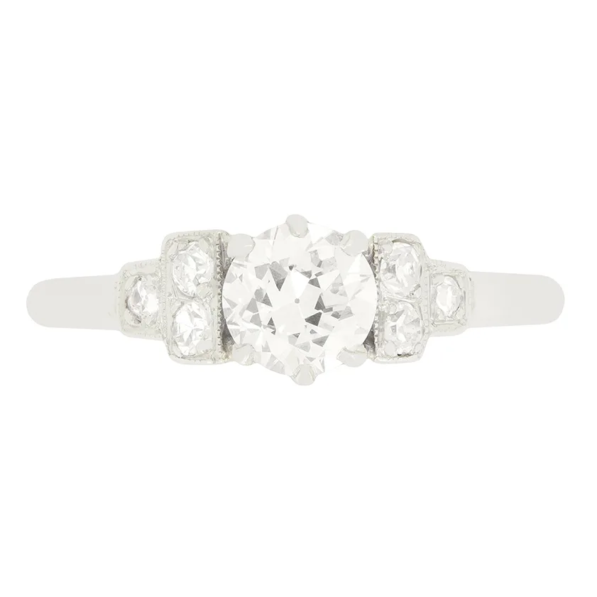 Art Deco 0.60ct Diamond Solitaire Ring, c.1920s