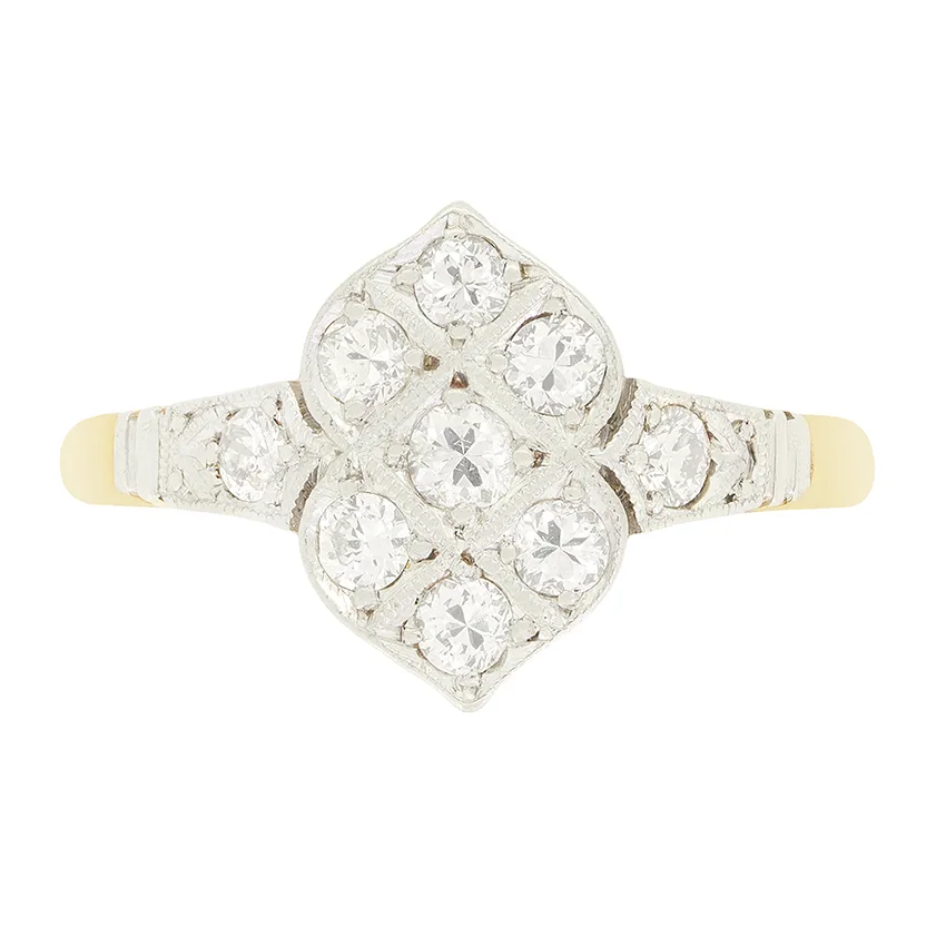 Vintage 0.45ct Diamond Cluster Ring, c.1950s