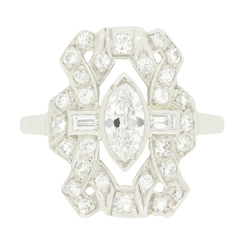 Art Deco 0.50ct Diamond Cluster Ring, c.1920s