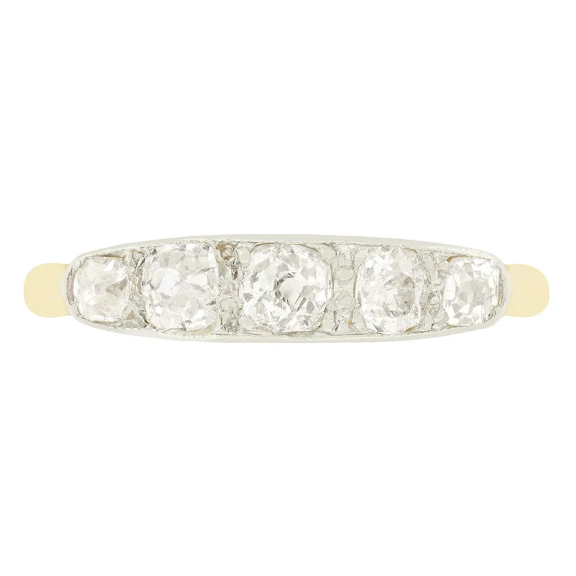 Edwardian 0.70ct Diamond Five Stone Ring, c.1910s