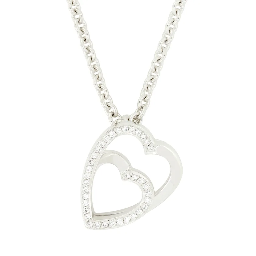 Cartier 0.26ct Diamond Double Heart Pendant