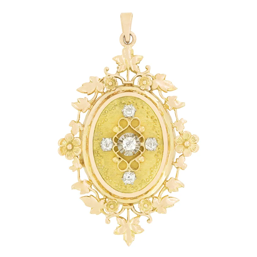 Antique 0.55ct Diamond Locket Pendant, c.1900s
