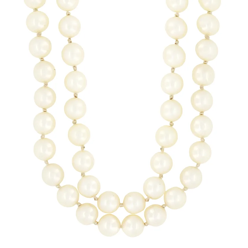 Vintage Pearl and Diamond Necklace, c.1980s
