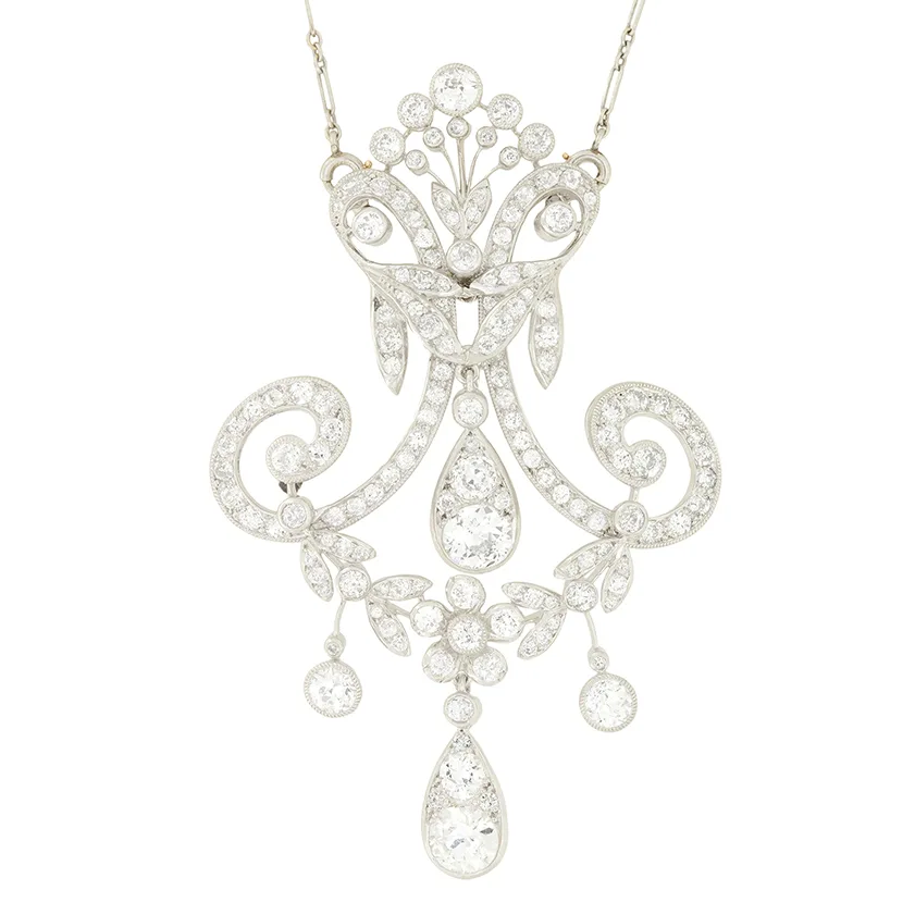 Art Deco 6.00ct Chandelier Necklace Brooch, c.1920s