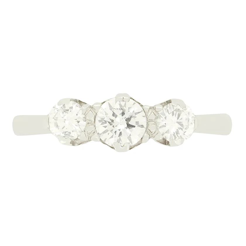 Art Deco 0.75ct Diamond Three Stone Ring, c.1920s