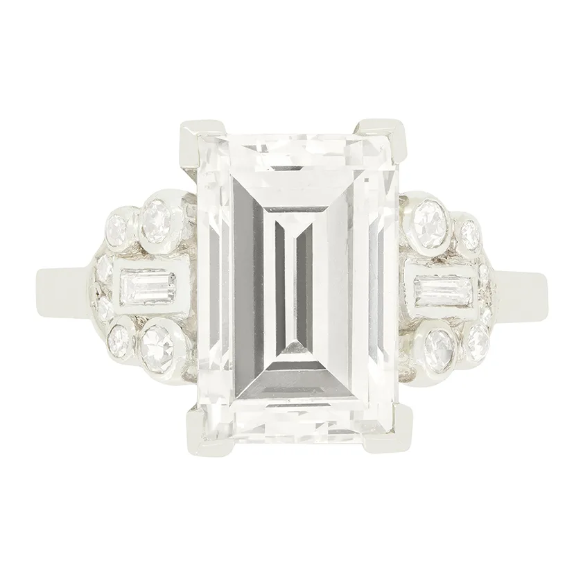Art Deco 3.90ct Diamond Solitaire Ring, c.1920s