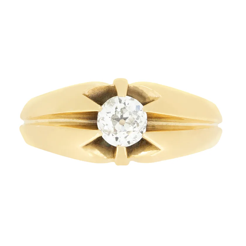 Victorian 0.55ct Diamond Signet Ring, c.1900s