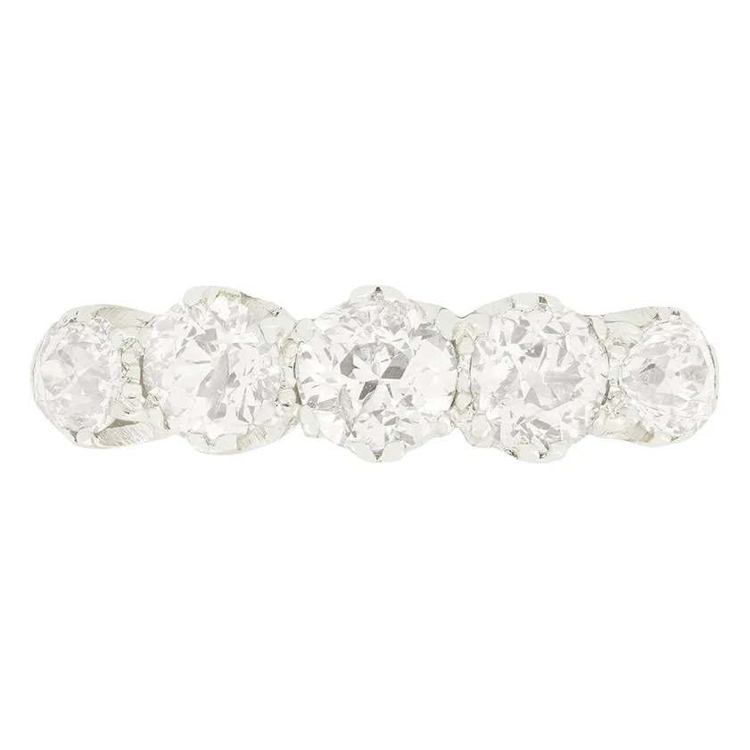 Antique 2.30ct Diamond Five Stone Ring, c.1930s