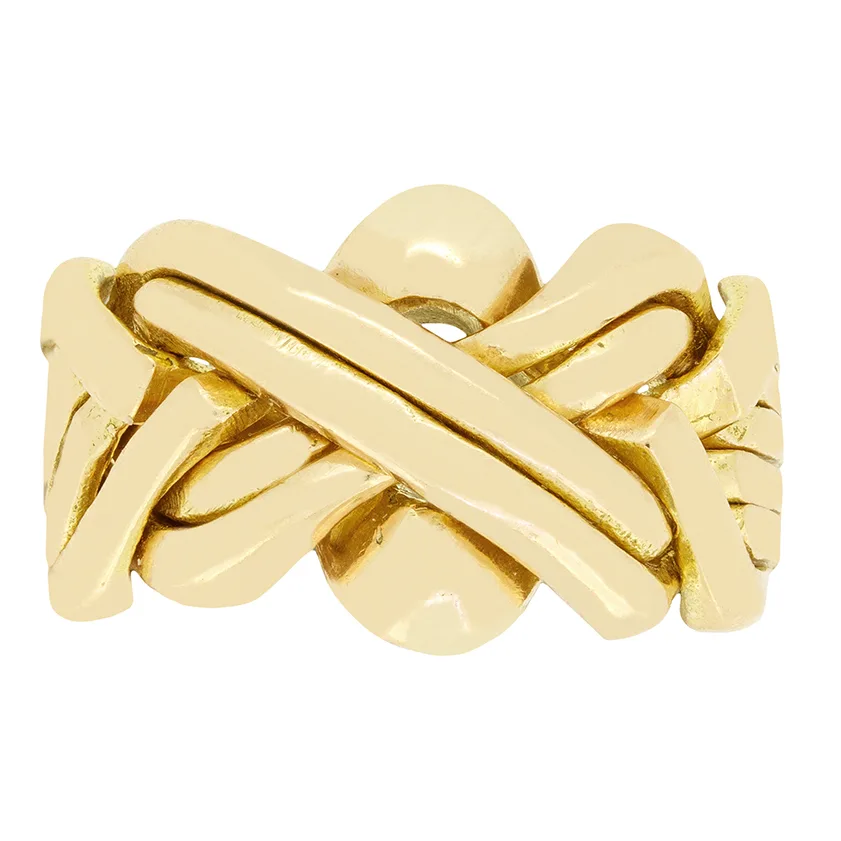 Vintage 18ct Gold Puzzle Ring, c.1970s